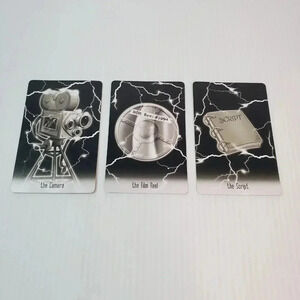 3 Replacement Prop Cards (Reel, Camera, Script) Disney Clue Tower Of Terror